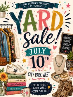 Yard sale!!!! July 10th 12-2PM