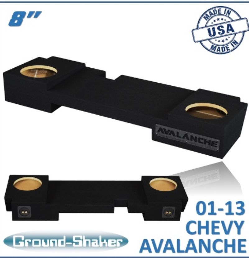 Black 8" Dual Sealed Sub Box, Fits 01-13 Chevy Avalanche