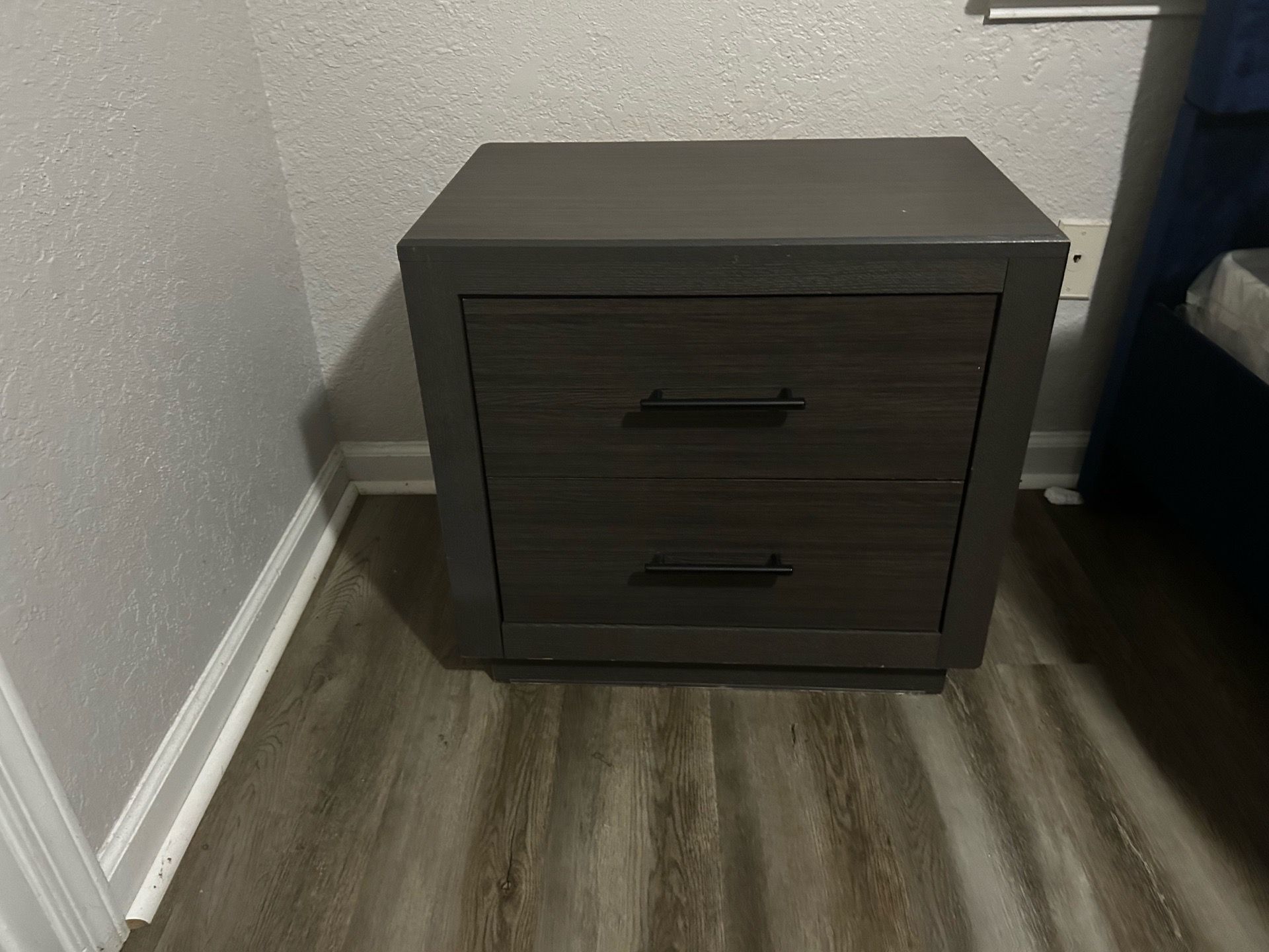 Moving sale: grey dresser and matching night stand