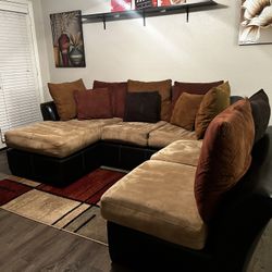 3 Piece Sectional Sofa with Cushions