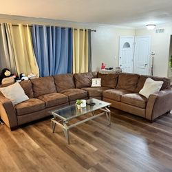 Ashley’s Furniture Mocha Suede Sectional