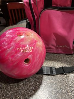 Pink 8lb TZone Bowling Ball + Matching Pink Bowling Bag