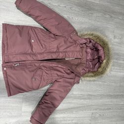 Girl fur hooded jacket