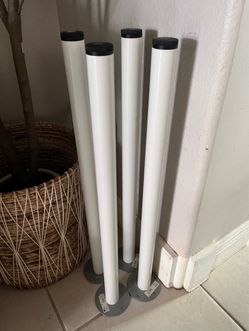 IKEA Adils White Metal 27.5" Desk Table Legs Set of 4