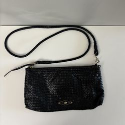 Elliot Luca Black Woven Leather Purse