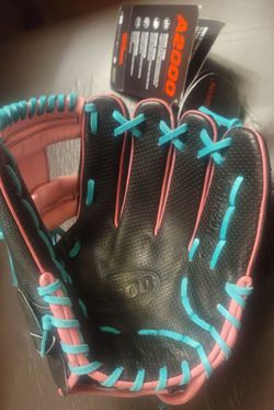 Brand New Wilson 11.5'' A2000 Pro Stock 1786 Black Pink Teal Baseball Glove 11 1/2"