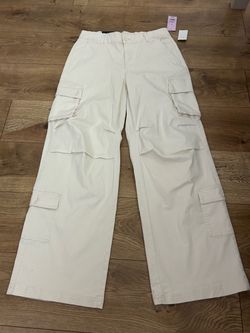 Cream Wide-Leg Cargo Pants with Tags wild fable high rise cargo women’s NWT $20