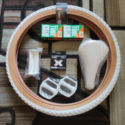 NEW Bicycle Bmx Parts Bundle 24" White