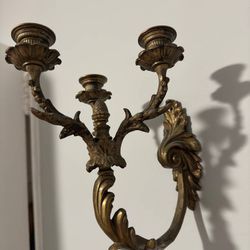 2 x Vintage Wall Candelabras / Wall Mounted Candle Holders