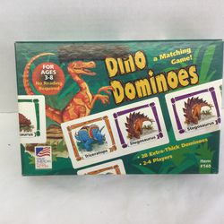 Dino Dominoes - 28 Extra Thick Dominoes Matching  Great American Puzzle Factory
