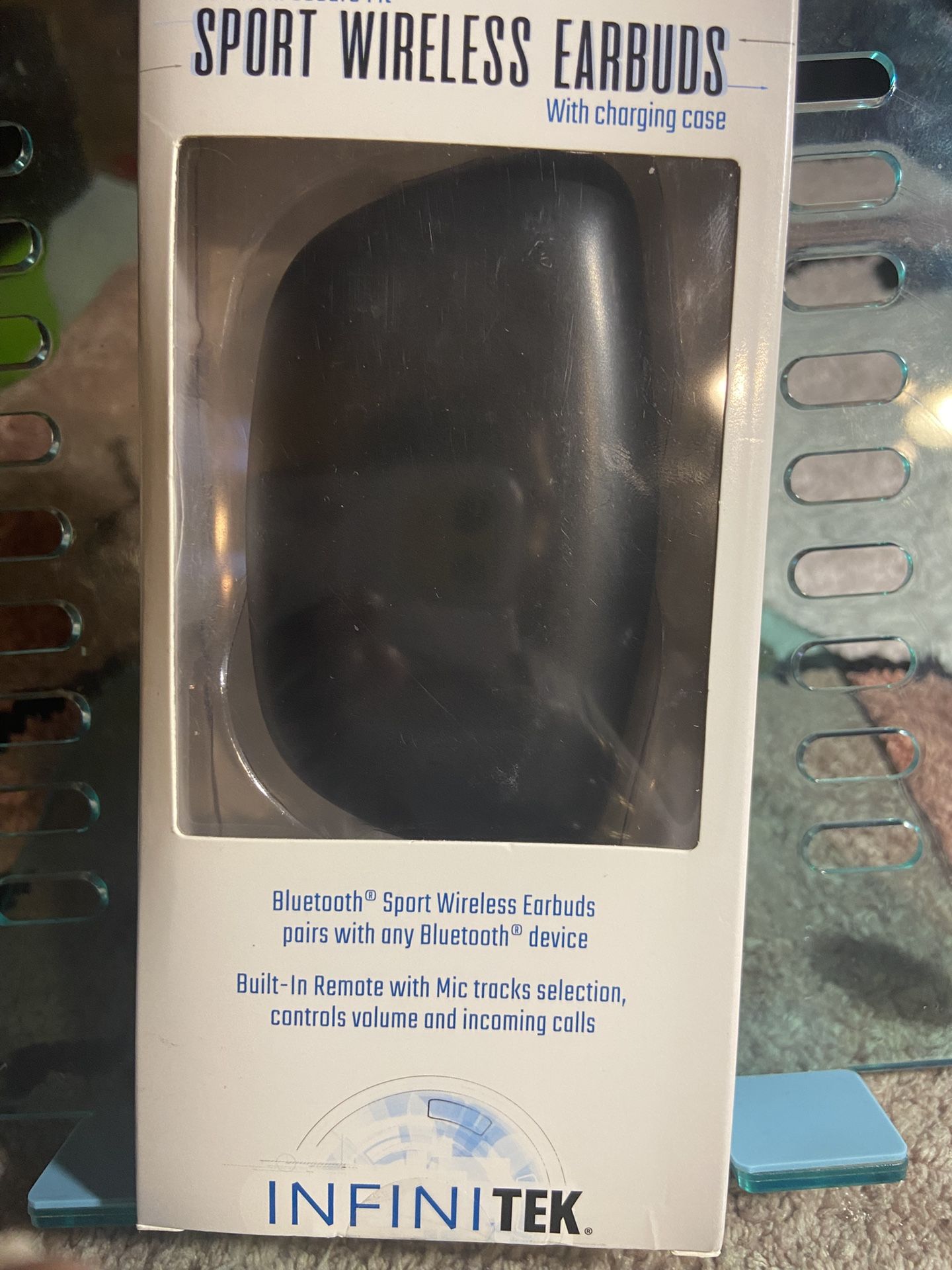These are sport wireless earbuds with Charging Case and Bluetooth brand new in the box