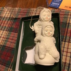 Department 56 Snow babies One Two High Button Shoe w box