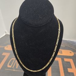 Diamond Cut Figaro Necklace 14kt