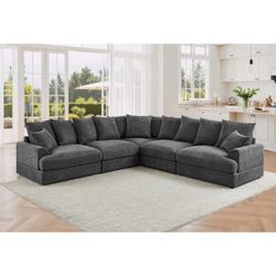 6-Seater Sectional Sofa – Dark Grey 