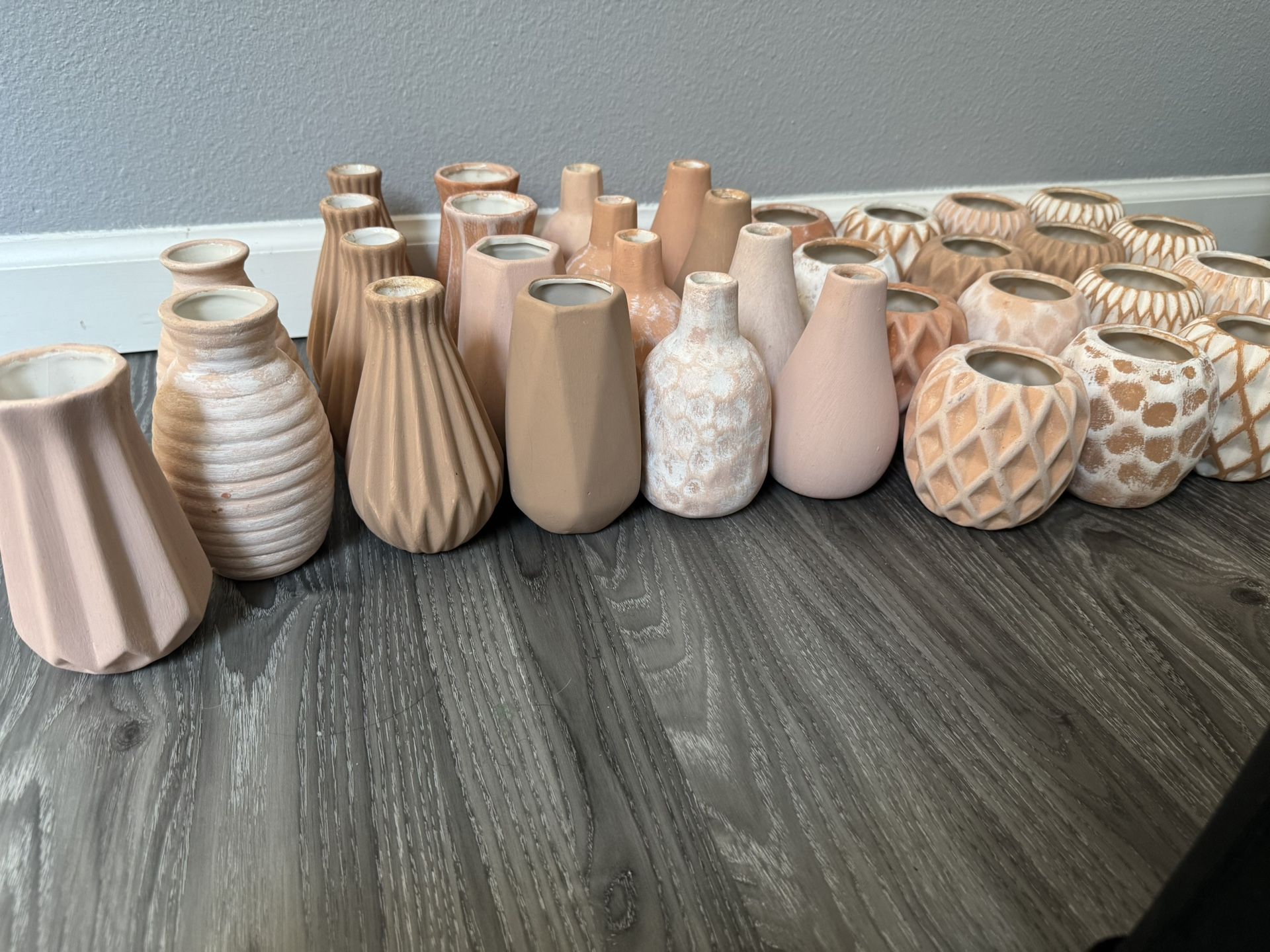 Hand Painted Ceramic Bud Vases - Wedding