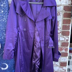 Like New  bebe Purple Satin Raincoat