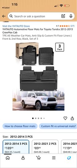 2012-13 Toyota Tundra Cree Max Cab floor mats