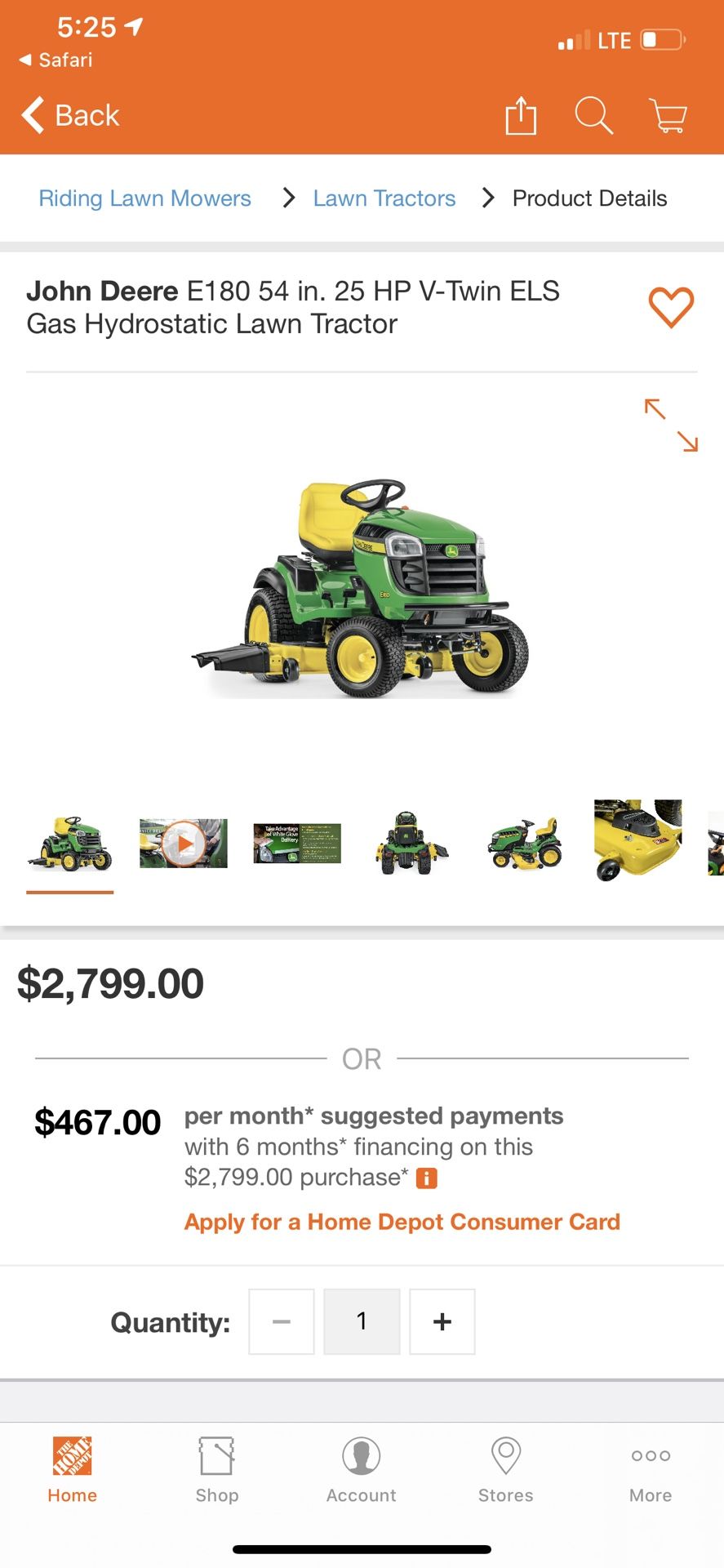 Brand new john deere mower e180 54" deck