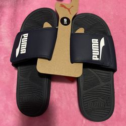 Men’s Puma Navy and White Slide Cool Cat 2.0 Size 9 no Box