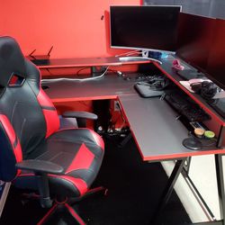 🔥Gaming Chair With Desk And Acer Curved Monitor🔥