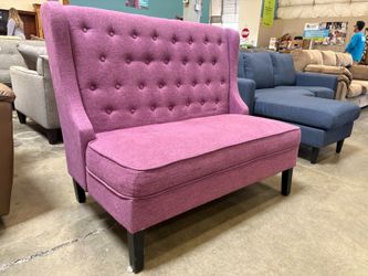 Unique Purple High Back Tufted Settee