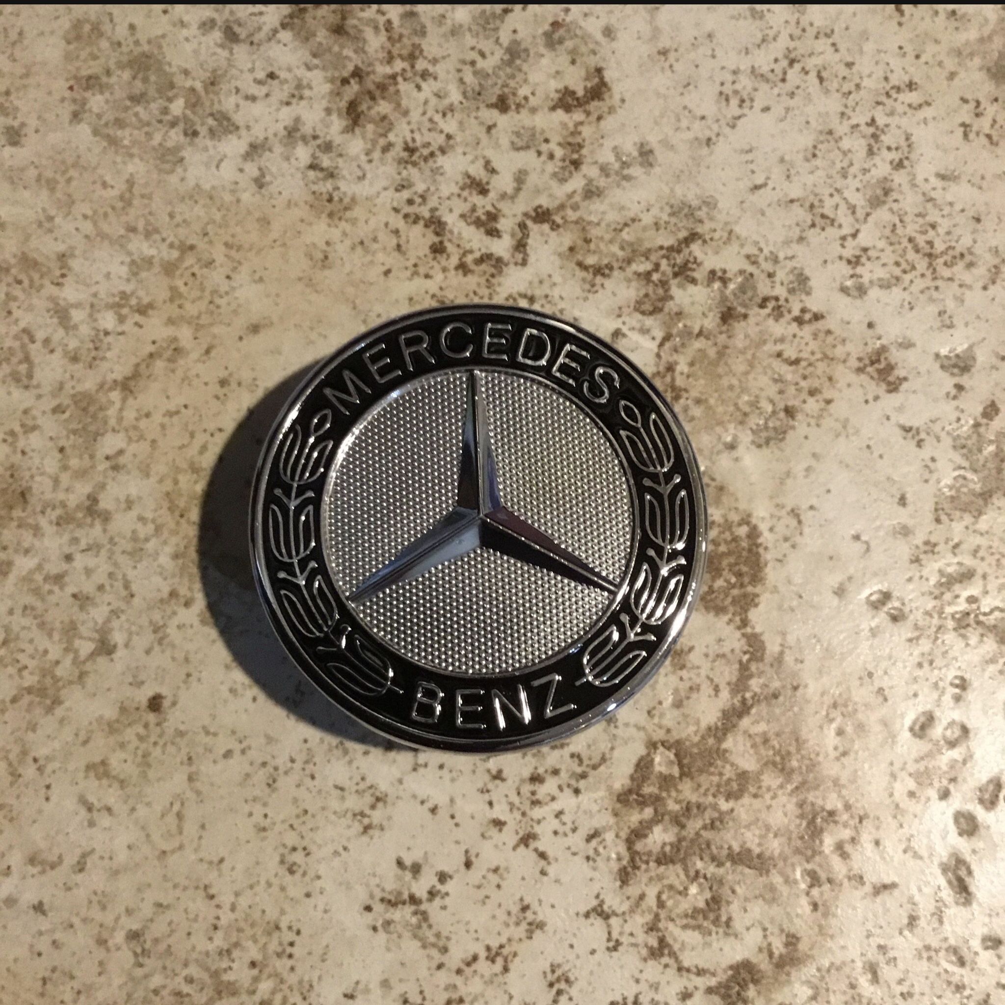 Mercedes Benz Flat Hood Emblem Chrome & Black Star Delete AMG
