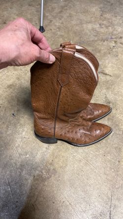 Ostrich skin cowboy boots