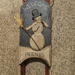 Wooden Snowman Sled