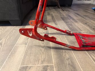 Mini bike frame snapped ready for stretching