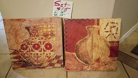 Set of 2 Decorative Canvas Wall Art Prints