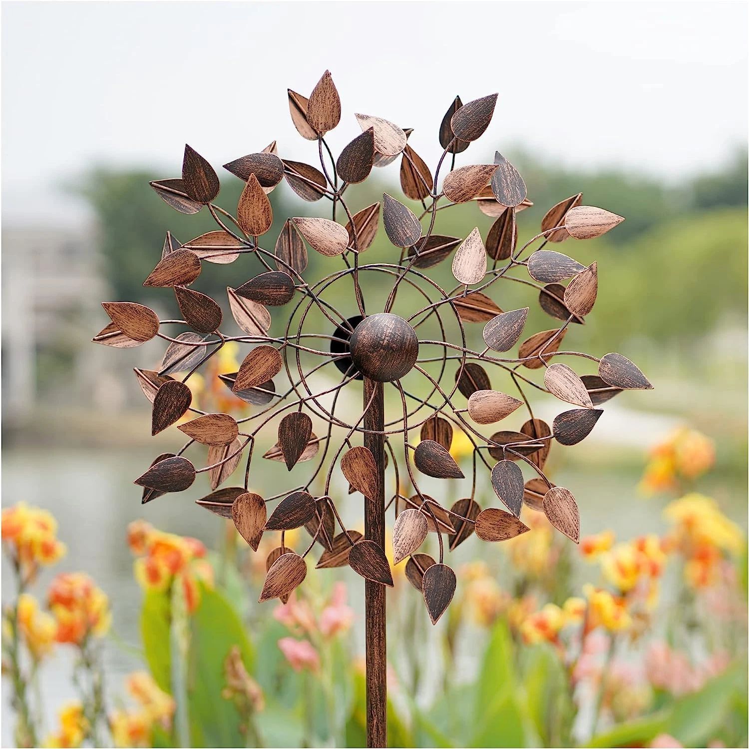 Stylecraft Leaf Wind Spinner UV/Weather-Resistant Copper Finish NEW