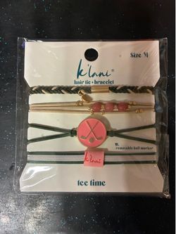 NEW K’lani “Tee Time” Hair Tie Bracelet Set – Golf Ball Marker – Sealed