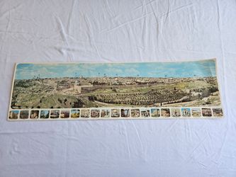 Vintage panoramic print of Jerusalem