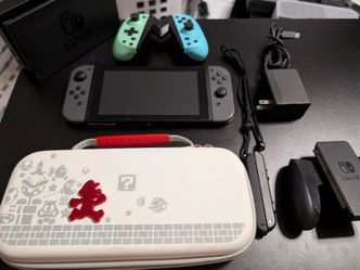 Nintendo Switch V2 Bundle with Extra Joy-Cons and Mario Case