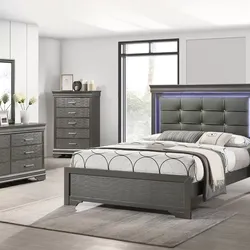 Brand New Grey 4pc Queen Bedroom Set  (Available In Eastern King)