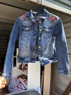 Inc International Concepts, embroidered jean jacket, lady’s petite size PP