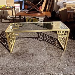 Glass Table, Gold