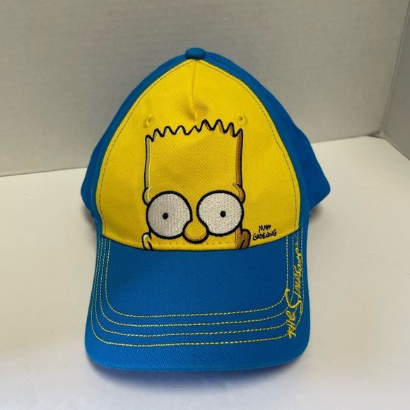 Bart Simpson Kids Cap Bright Blue & Yellow Embroidered Design
