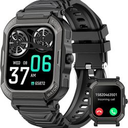 Smart Watch for Men with Bluetooth Call (Answer/Make Call) 1.91'' Military Tactical Rugged Smartwatch for Android iOS Outdoor Sports Waterproof Fitnes