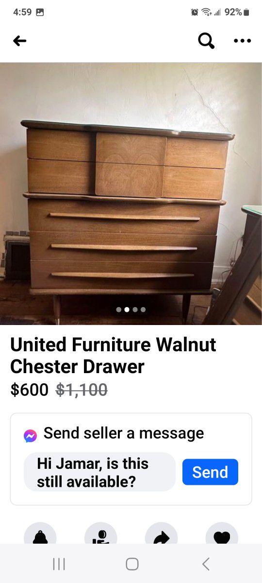 United Furniture Walnut Chester Drawer