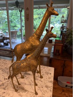 MCM brass giraffes