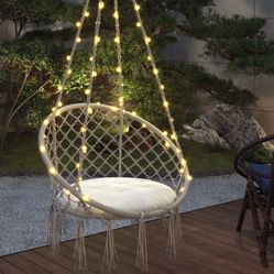 Boho Hanging Hammock Rope Swing Chair