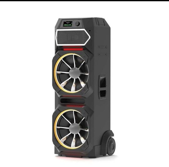 Monster GI30 1800 Watt Party Bluetooth Speaker Dual 15" Subwoofers 54" Tall