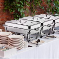 4 Pack Chafing Dish Buffet Stainless Steel 10 Quart