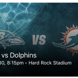 Miami Dolphins vs Ravens (3 Tickets + Yellow Parking)