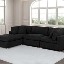 Black Sectional Sofa - Modern Style Very Comfortable