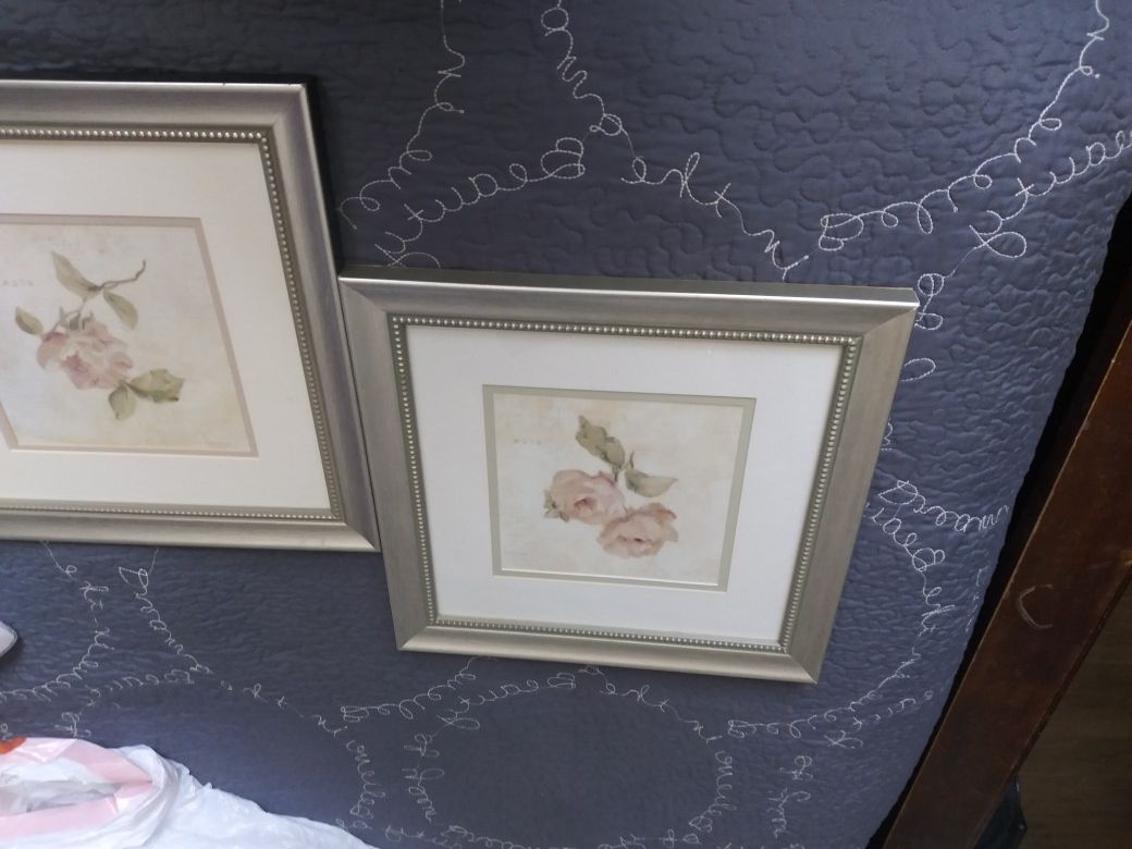 2 Flower Frames With Silver Frame