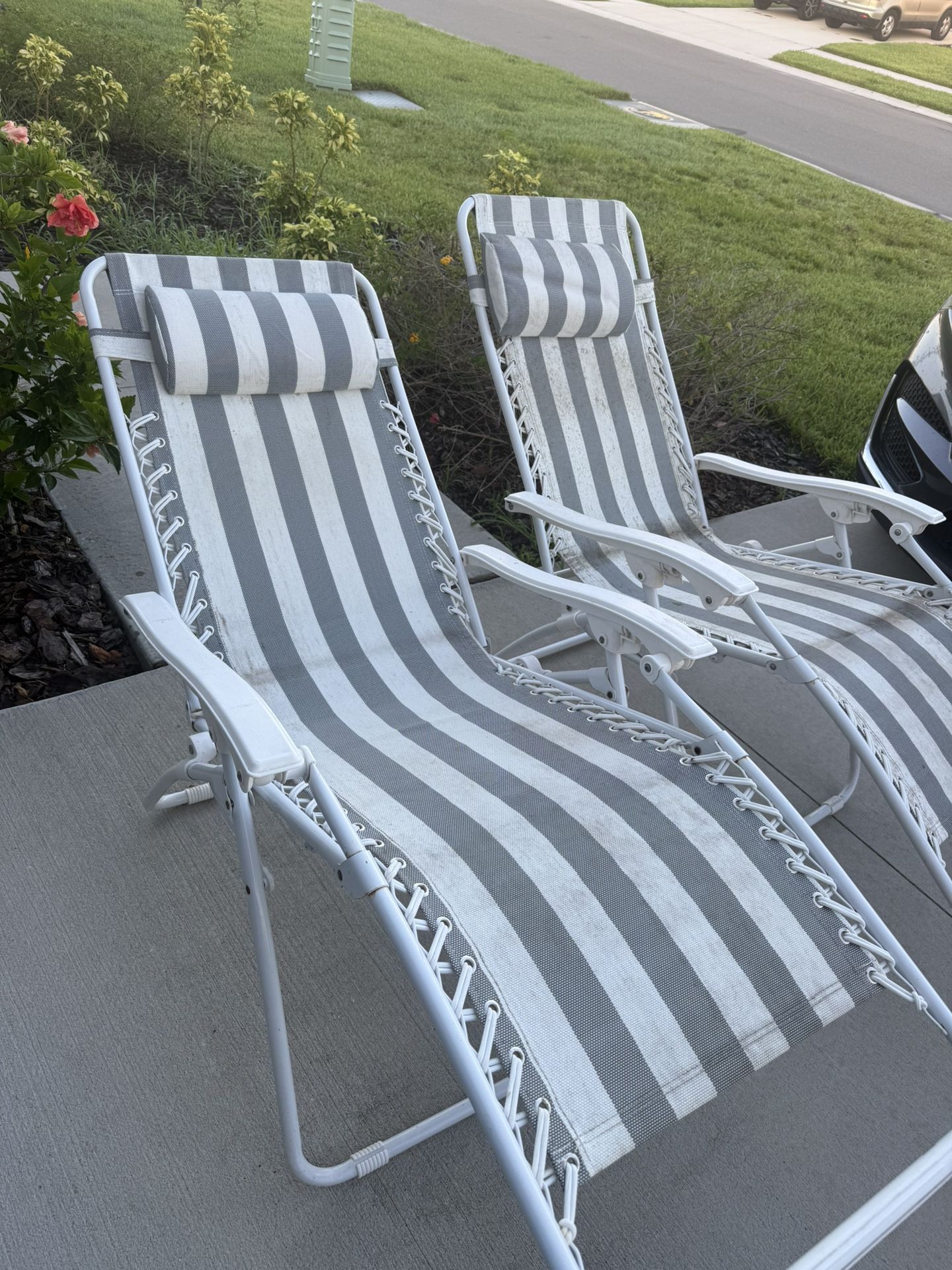 Zero Gravity Lounge Chairs With Pillow Set Of 2