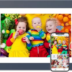 10.1-inch Digital Picture Frame WiFi-Photo-Frame - 16GB Smart Frame, IPS Touch Screen, Auto-Rotate, Slideshow, Load Photo Video from Phone