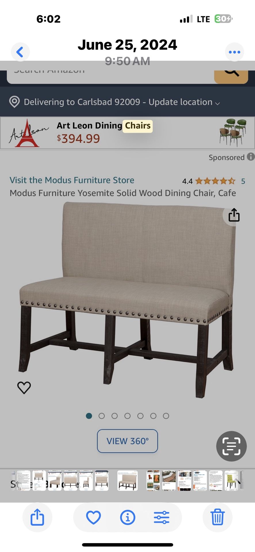 NEW DINNING BENCH $ 195 OBO